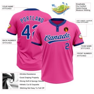 Pink Royal White Two Button Unisex Softball Jersey Custom Team Softball Jersey 3 va7j56.jpg