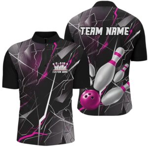 Pink Thunder Lightning Bowling Team Shirts For&hellip;