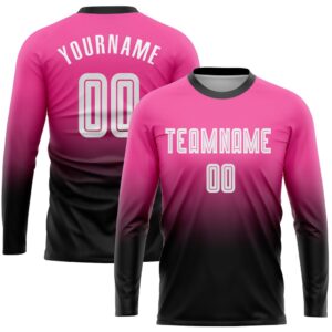 Pink White Black Sublimation Long Sleeve Fade&hellip;