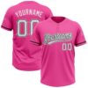 Pink White Green Two Button Unisex Softball Jersey, Custom Team Softball Jersey