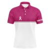 Pink White Custom Name Men’s Golf Polo Shirts Personalized Golf Shirts For Men Golfing Gifts, Golf Polo Shirt, Golf Shirts