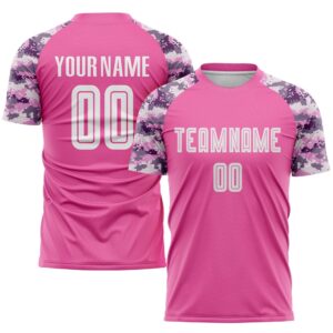 Pink White Camo Sublimation Soccer Uniform Jersey,&hellip;