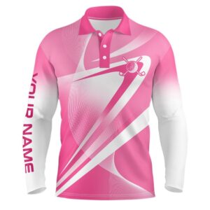 Pink White Custom Name Men’s Golf Polo&hellip;