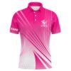 Pink White Custom Name Men’s Golf Polo Shirts Personalized Golf Shirts For Men Golfing Gifts, Golf Polo Shirt, Golf Shirts