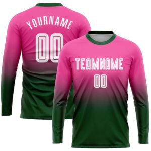 Pink White Green Sublimation Long Sleeve Fade&hellip;