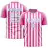 Pink White Light Blue Sublimation Long Sleeve Fade Fashion Soccer Uniform Jersey, Custom Team Soccer Jersey Shirt