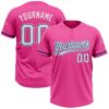 Pink White Teal Two Button Unisex Softball Jersey, Custom Team Softball Jersey