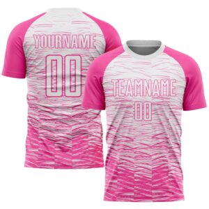 Pink White Sublimation Soccer Uniform Jersey, Custom&hellip;