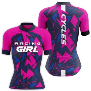 Pink Women Cycling Jersey With 3 Pockets&hellip;