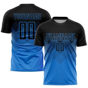Powder Blue Black Sublimation Soccer Uniform Jersey,&hellip;