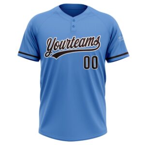Powder Blue Brown White Two Button Unisex Softball Jersey Custom Team Softball Jersey 2 kbqdvz.jpg