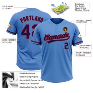 Powder Blue Navy Red Two Button Unisex Softball Jersey Custom Team Softball Jersey 3 udpr90.jpg