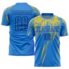 Powder Blue Yellow White Sublimation Soccer Uniform Jersey, Custom Team Soccer Jersey Shirt