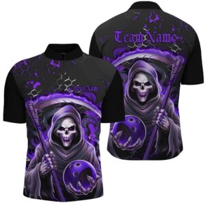 Purple And Black Grim Reaper Bowling Jersey&hellip;