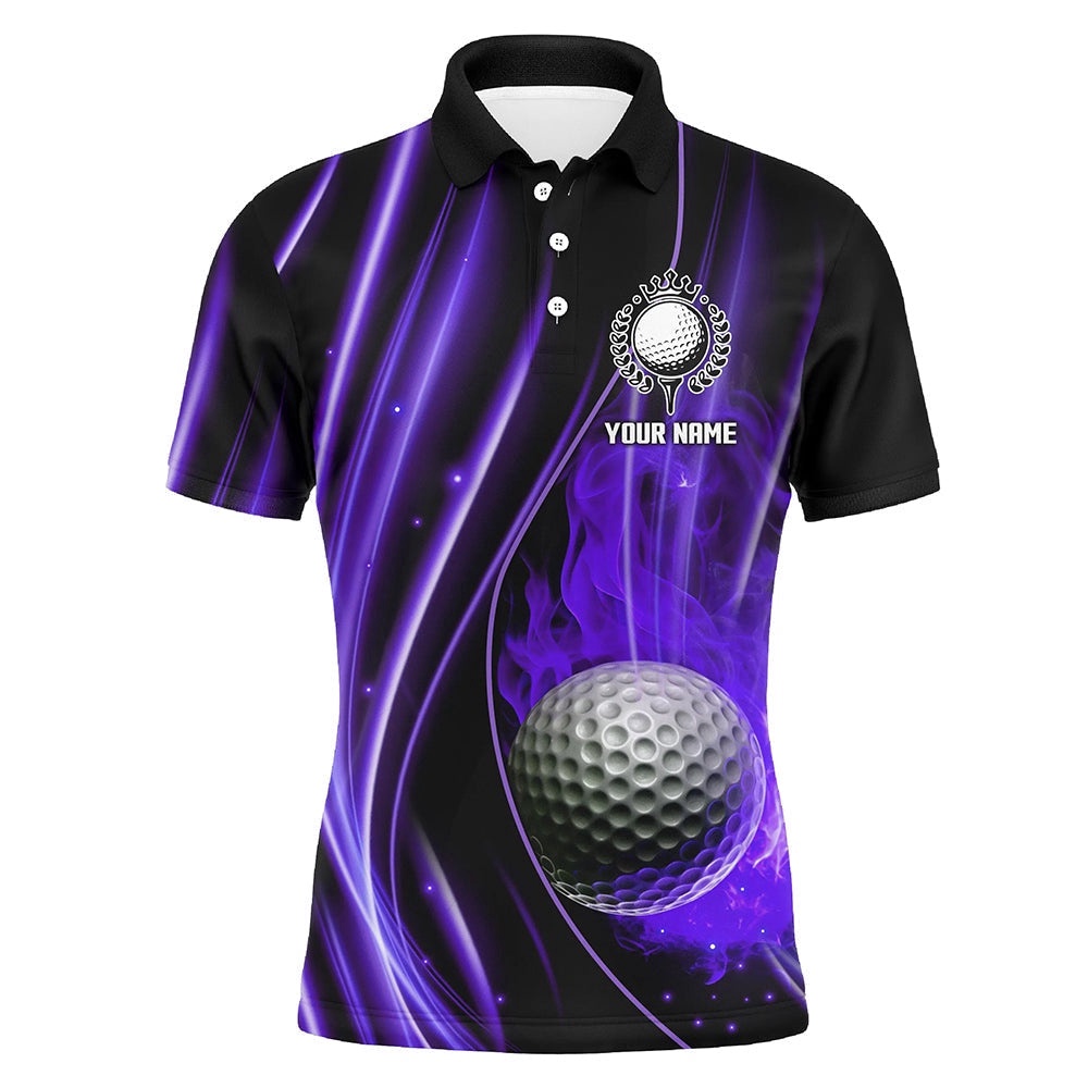 Purple And Black Light Men’s Golf Polo Shirts Custom Golf Team Jerseys, Golf Tops For Men, Golf Polo Shirt, Golf Shirts