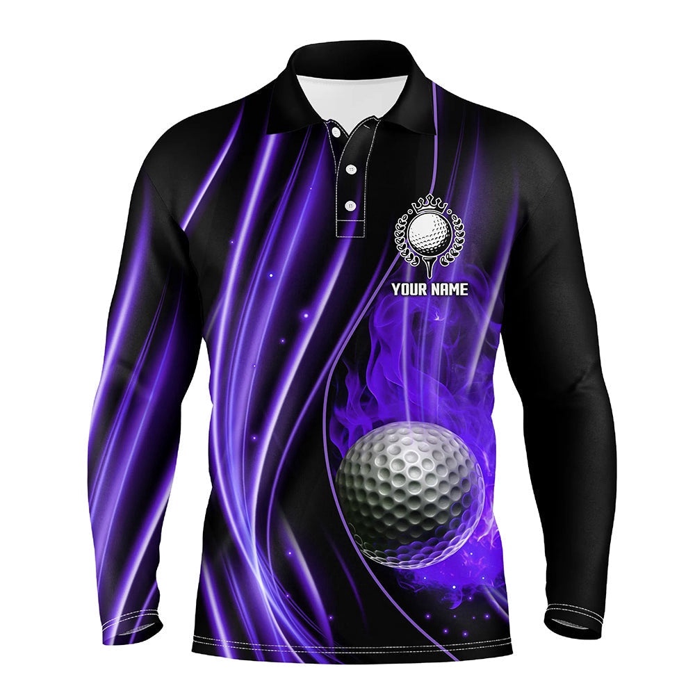 Purple And Black Light Men’s Golf Polo Shirts Custom Golf Team Jerseys, Golf Tops For Men, Golf Polo Shirt, Golf Shirts
