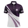 Purple And White Golf Shirt Custom Name Men’s Men’s Red Golf Polo, Golfer Gifts, Golf Polo Shirt, Golf Shirts