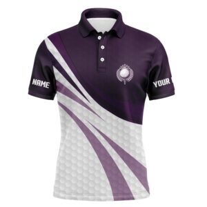 Purple And White Golf Shirt Custom Name&hellip;