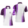 Purple And White Men’s Golf Polo Shirt Custom Name Men’s Golf Apparel, Gifts For Golf Lovers, Golf Polo Shirt, Golf Shirts
