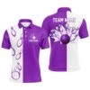 Purple And Pink Camo Bowling Team Shirts Custom Men Polo Shirts Bowling League Shirts, Personalized Bowling Team Shirt