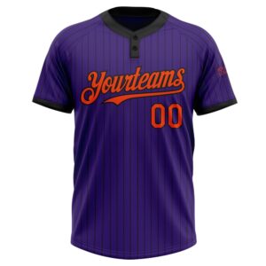 Purple Black Pinstripe Orange Two Button Unisex&hellip;
