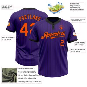 Purple Black Pinstripe Orange Two Button Unisex Softball Jersey Custom Team Softball Jersey 3 nc5kws.jpg
