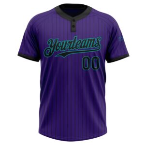 Purple Black Pinstripe Teal Two Button Unisex&hellip;