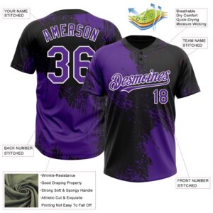 Purple Black White 3D Pattern Abstract Brush Stroke Two Button Unisex Softball Jersey Custom Team Softball Jersey 3 cln4qj.jpg