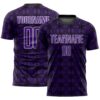 Purple Black White Geometric Pattern Sublimation Soccer Uniform Jersey, Custom Team Soccer Jersey Shirt