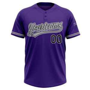 Purple Black White Two Button Unisex Softball&hellip;