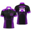 Purple Bowling Polo Shirt Team Custom Bowling Polo Shirt For Men & Women, Personalized Bowling Team Shirt