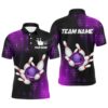 Purple Bowling Polo Shirt Team Custom Bowling Polo Shirt For Men & Women, Personalized Bowling Team Shirt