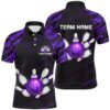 Purple Bowling Shirts Men Women Bowling Team Polo Shirt Bowling Polo Shirt, Personalized Bowling Team Shirt