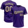 Purple Gold Pinstripe Gold Two Button Unisex Softball Jersey, Custom Team Softball Jersey
