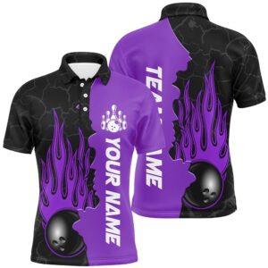 Purple Flame Bowling Polo Shirts Men &&hellip;