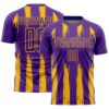 Purple Gold Abstract Hexagon Sublimation Soccer Uniform Jersey, Custom Team Soccer Jersey Shirt