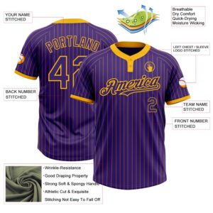 Purple Gold Pinstripe Gold Two Button Unisex Softball Jersey Custom Team Softball Jersey 3 pho5z4.jpg