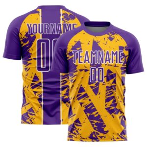 Purple Gold White Irregular Shapes Sublimation Soccer&hellip;