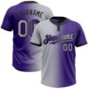 Purple Gold White Two Button Unisex Softball Jersey, Custom Team Softball Jersey