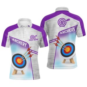 Purple Grey Target Archery Polo Shirts For&hellip;