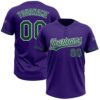 Purple Kelly Green Pinstripe White Two Button Unisex Softball Jersey, Custom Team Softball Jersey