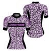 Purple Cycling Jersey Women With Pockets Full Zip Cycle Gear Bike Shirt Women Bicycle Tops, Custom Mono Cycling Jersey