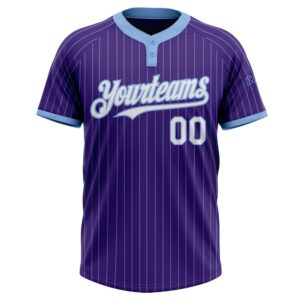 Purple Light Blue Pinstripe White Two Button&hellip;