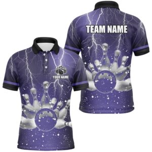 Purple Lightning Thunder Men Polo, Zip Shirts&hellip;
