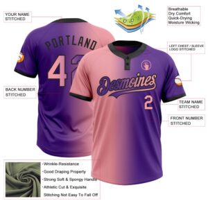 Purple Medium Pink Black Gradient Fashion Two Button Unisex Softball Jersey Custom Team Softball Jersey 3 av607y.jpg