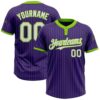 Purple Neon Green White Two Button Unisex Softball Jersey, Custom Team Softball Jersey