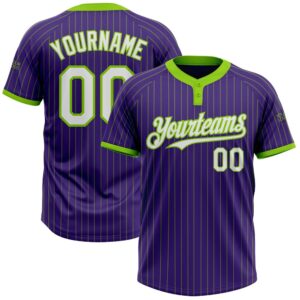 Purple Neon Green Pinstripe White Two Button&hellip;
