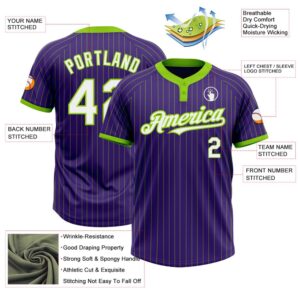Purple Neon Green Pinstripe White Two Button Unisex Softball Jersey Custom Team Softball Jersey 3 cvlt6y.jpg