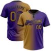 Purple Old Gold Pinstripe White Two Button Unisex Softball Jersey, Custom Team Softball Jersey