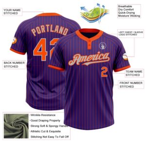 Purple Orange Pinstripe Gray Two Button Unisex Softball Jersey Custom Team Softball Jersey 3 yhwvxt.jpg